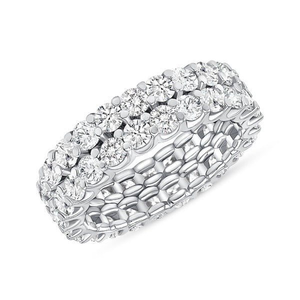 18K White Gold Diamond 3.44 CT. Round Cut Eternity Band