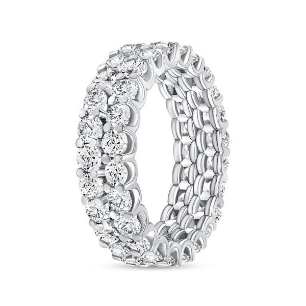 18K White Gold Diamond 3.44 CT. Round Cut Eternity Band