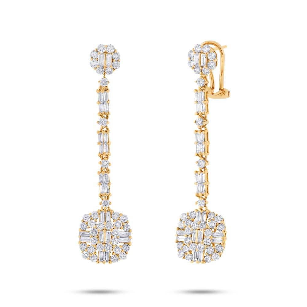 18k Yellow Gold Diamond Earring - 2.41ct