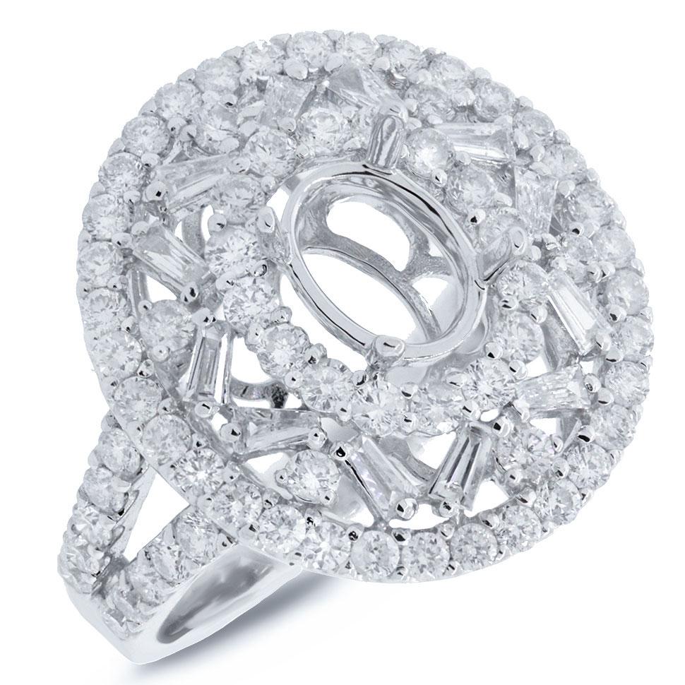 18k White Gold Diamond Semi-mount Ring - 1.77ct