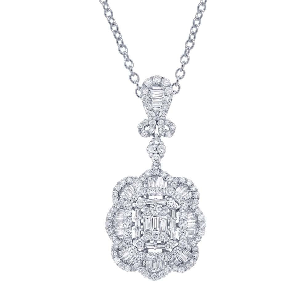 18k White Gold Diamond Pendant - 2.65ct