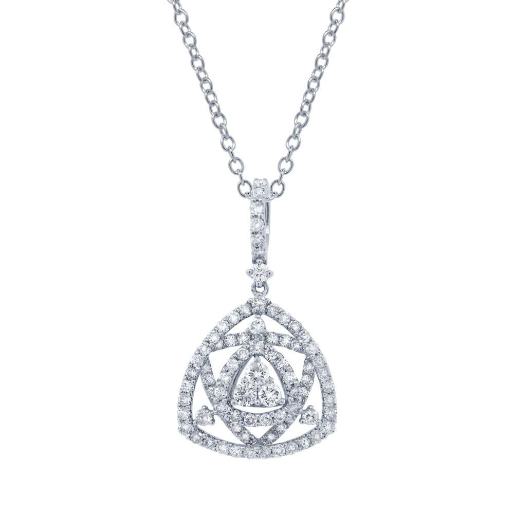 18k White Gold Diamond Pendant - 1.04ct