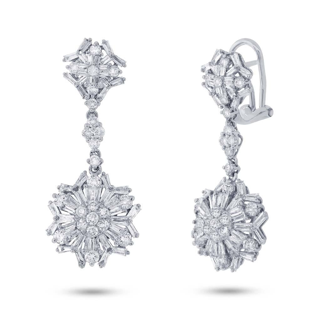 18k White Gold Diamond Earring - 3.51ct