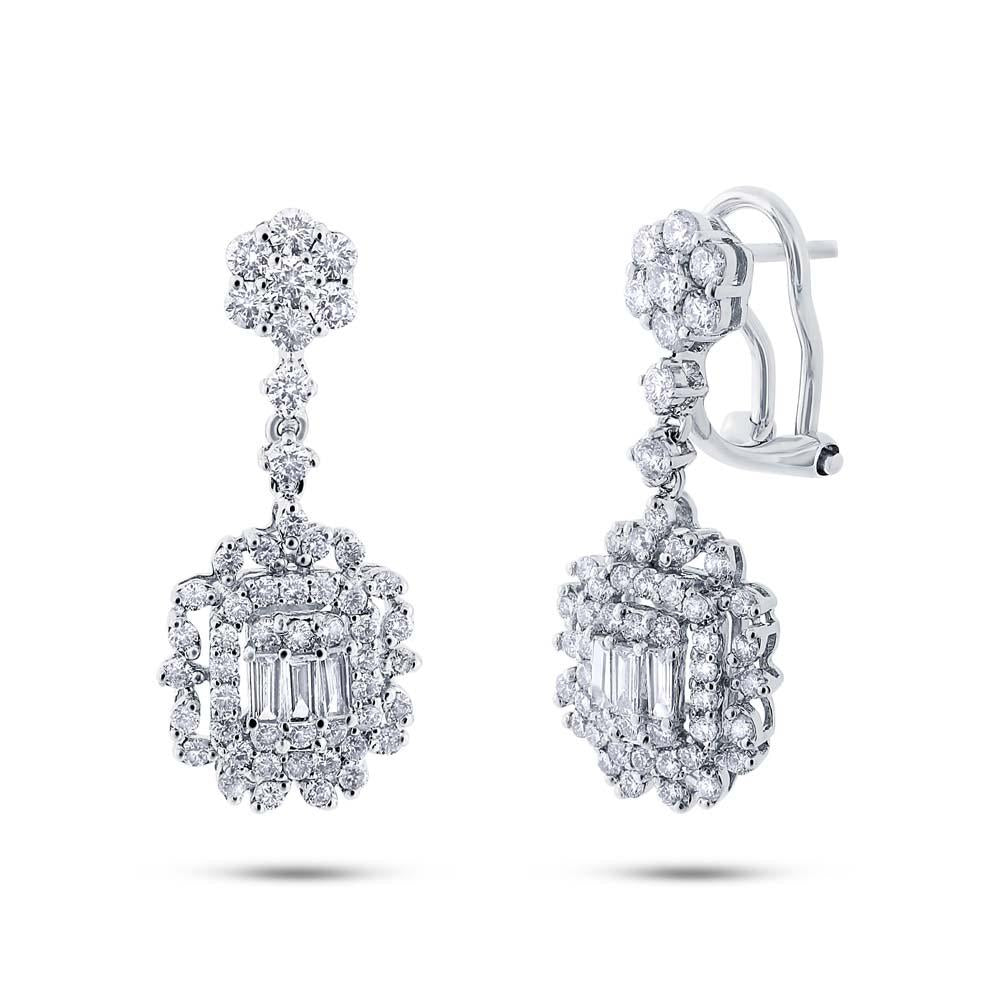 18k White Gold Diamond Earring - 1.74ct