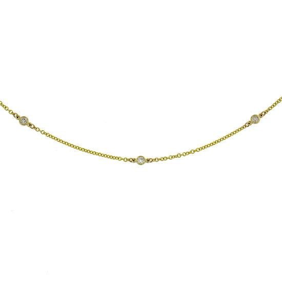 14k Yellow Gold 16-18'' Diamonds by the Yard Chain - 0.20ct