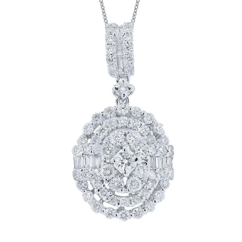18k White Gold Diamond Pendant - 0.97ct