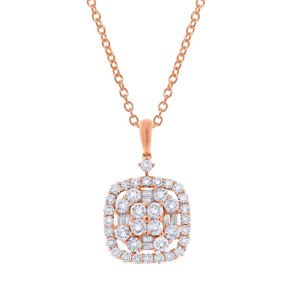 18k Rose Gold Diamond Pendant - 1.33ct