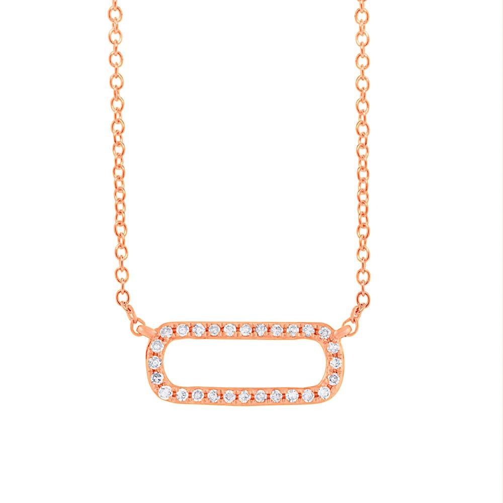 14k Rose Gold Diamond Pendant - 0.08ct