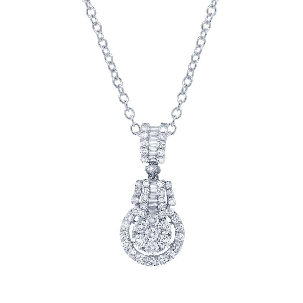 18k White Gold Diamond Pendant - 1.58ct