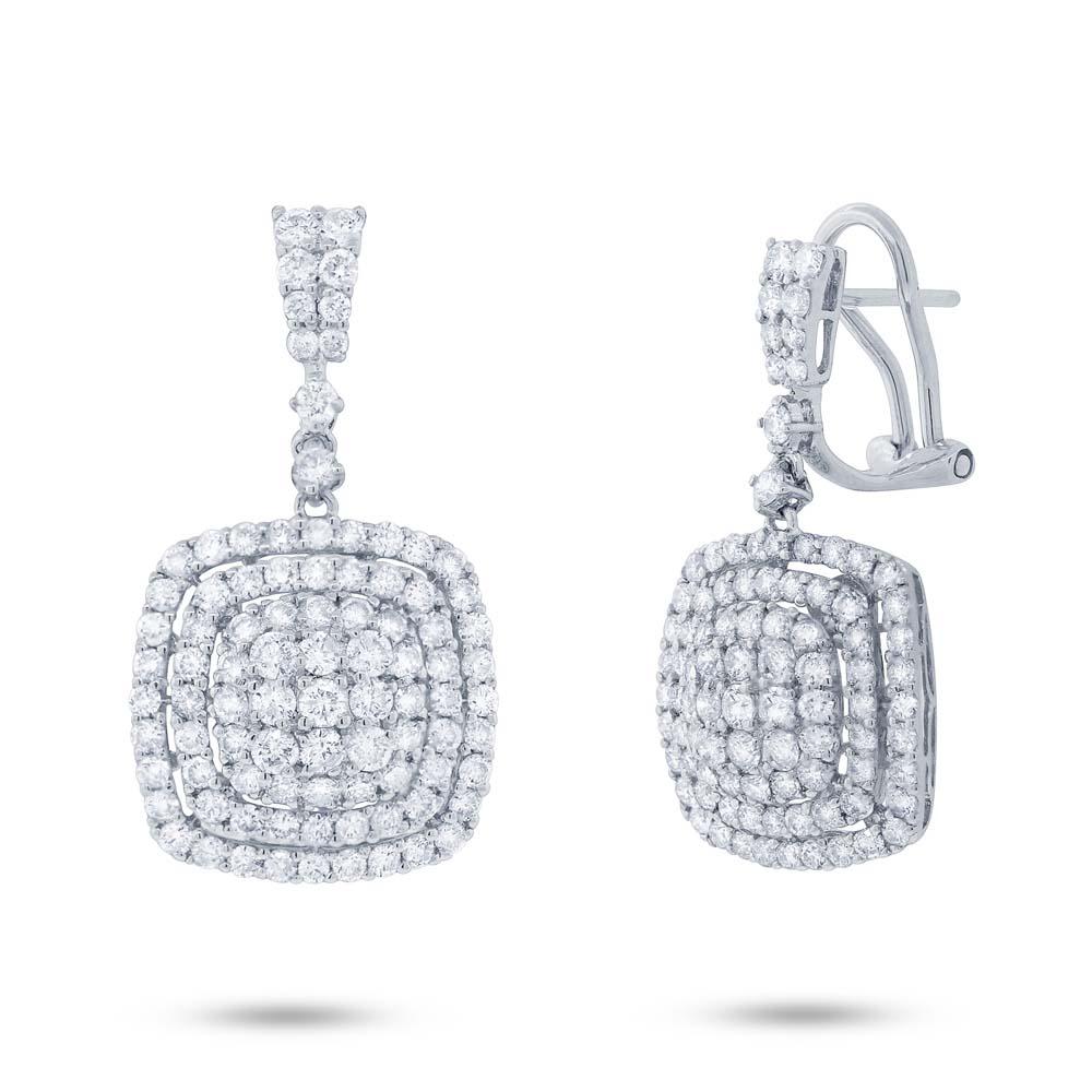 18k White Gold Diamond Earring - 3.22ct
