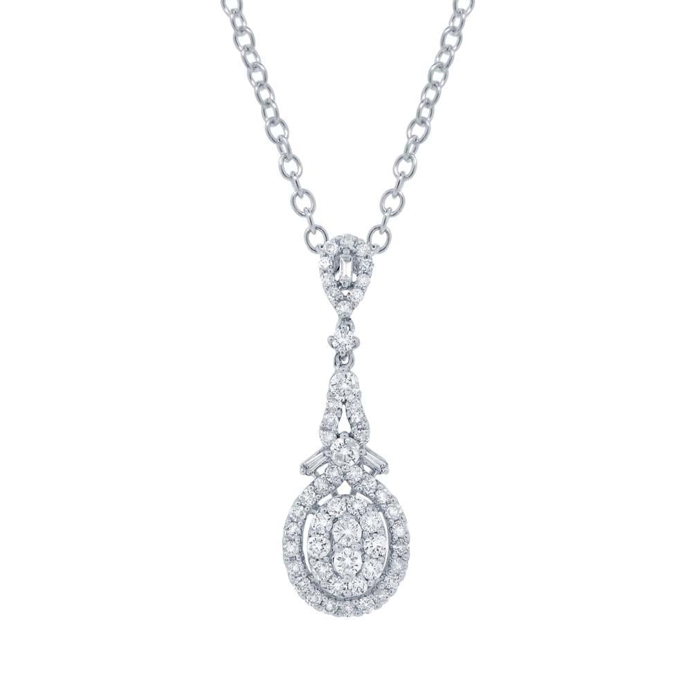 18k White Gold Diamond Pendant - 1.14ct