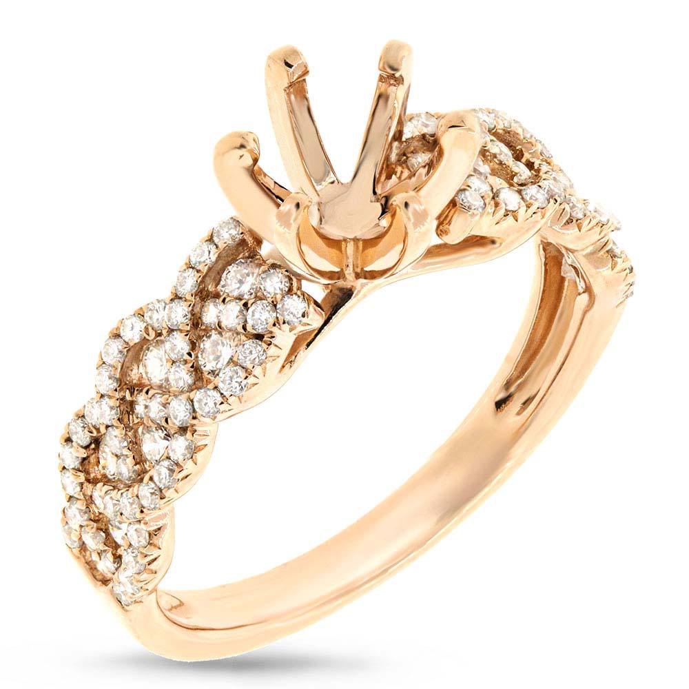 14k Yellow Gold Diamond Semi-mount Ring - 0.57ct