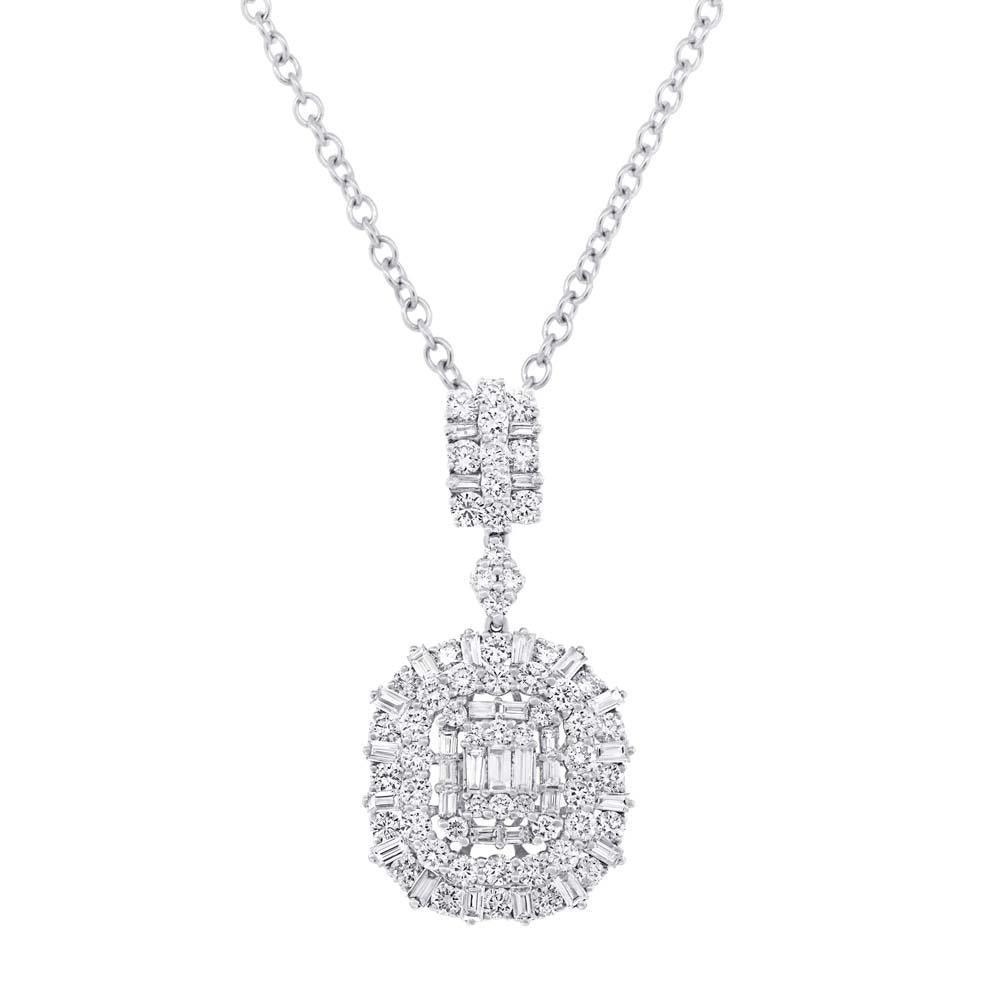 18k White Gold Diamond Pendant - 3.31ct
