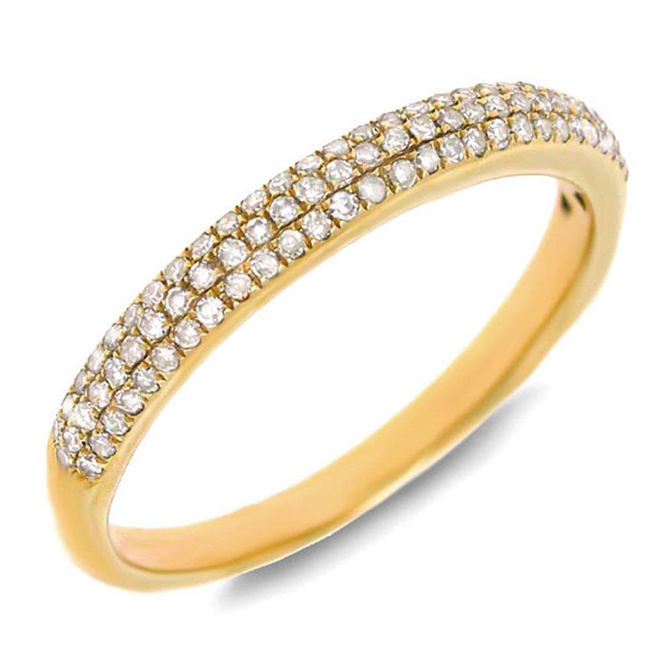 14k Yellow Gold Diamond Lady's Pave Band Size 6 - 0.30ct