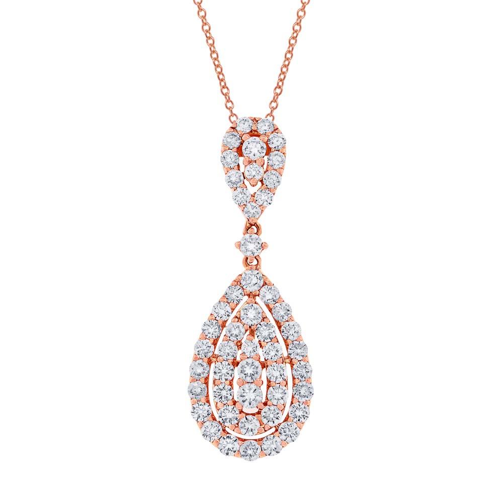 18k Rose Gold Diamond Pendant - 1.14ct