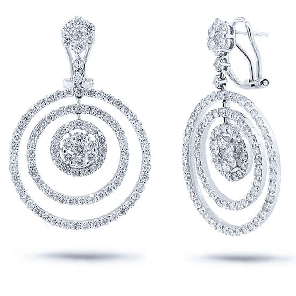 18k White Gold Diamond Earring - 5.04ct