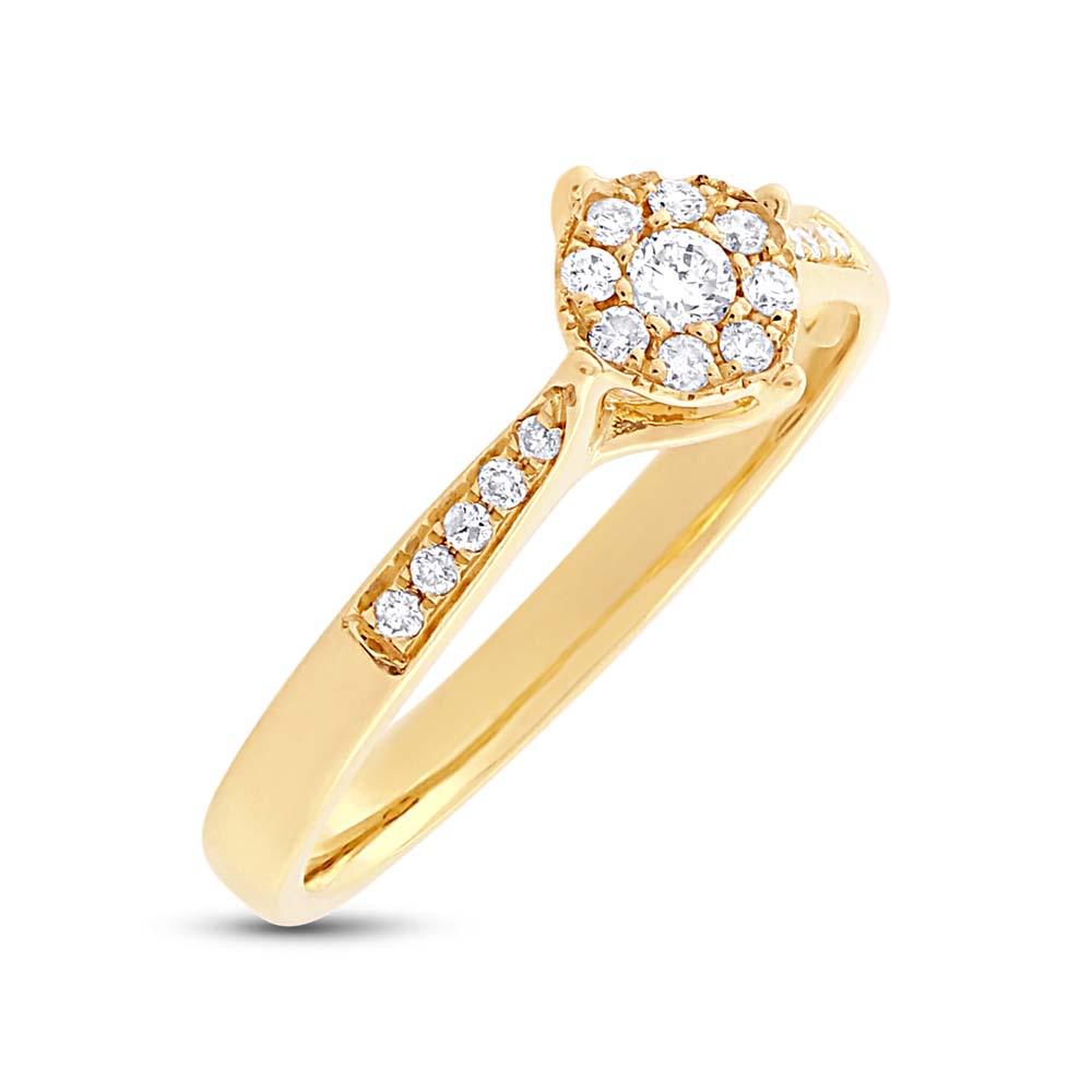 14k Yellow Gold Diamond Lady's Ring - 0.17ct