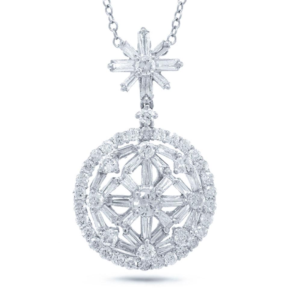 18k White Gold Diamond Pendant - 1.85ct