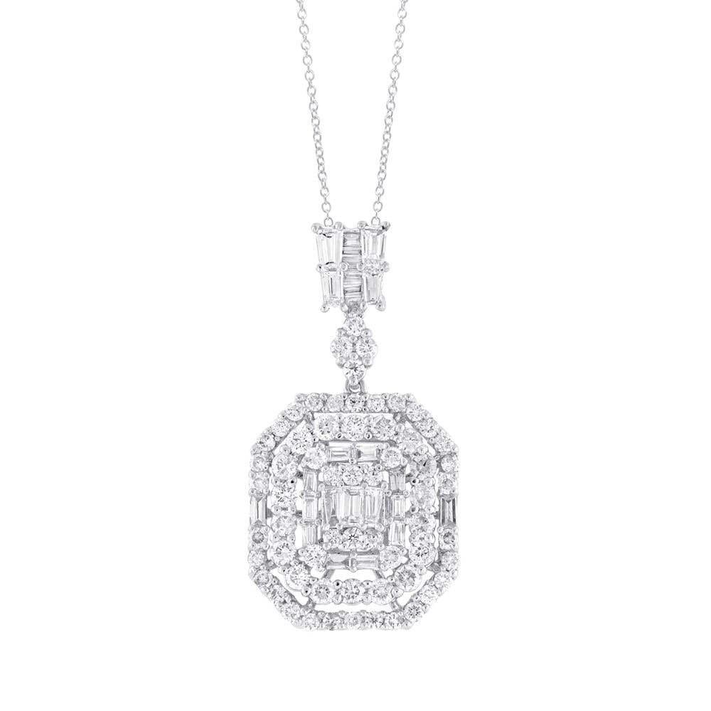 18k White Gold Diamond Pendant - 2.48ct