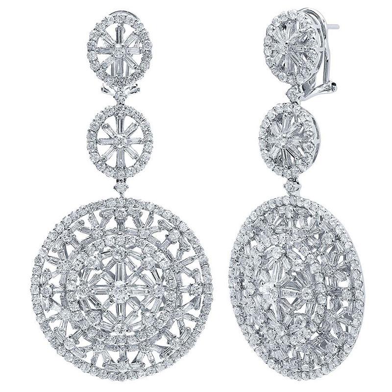 18k White Gold Diamond Earring - 9.66ct