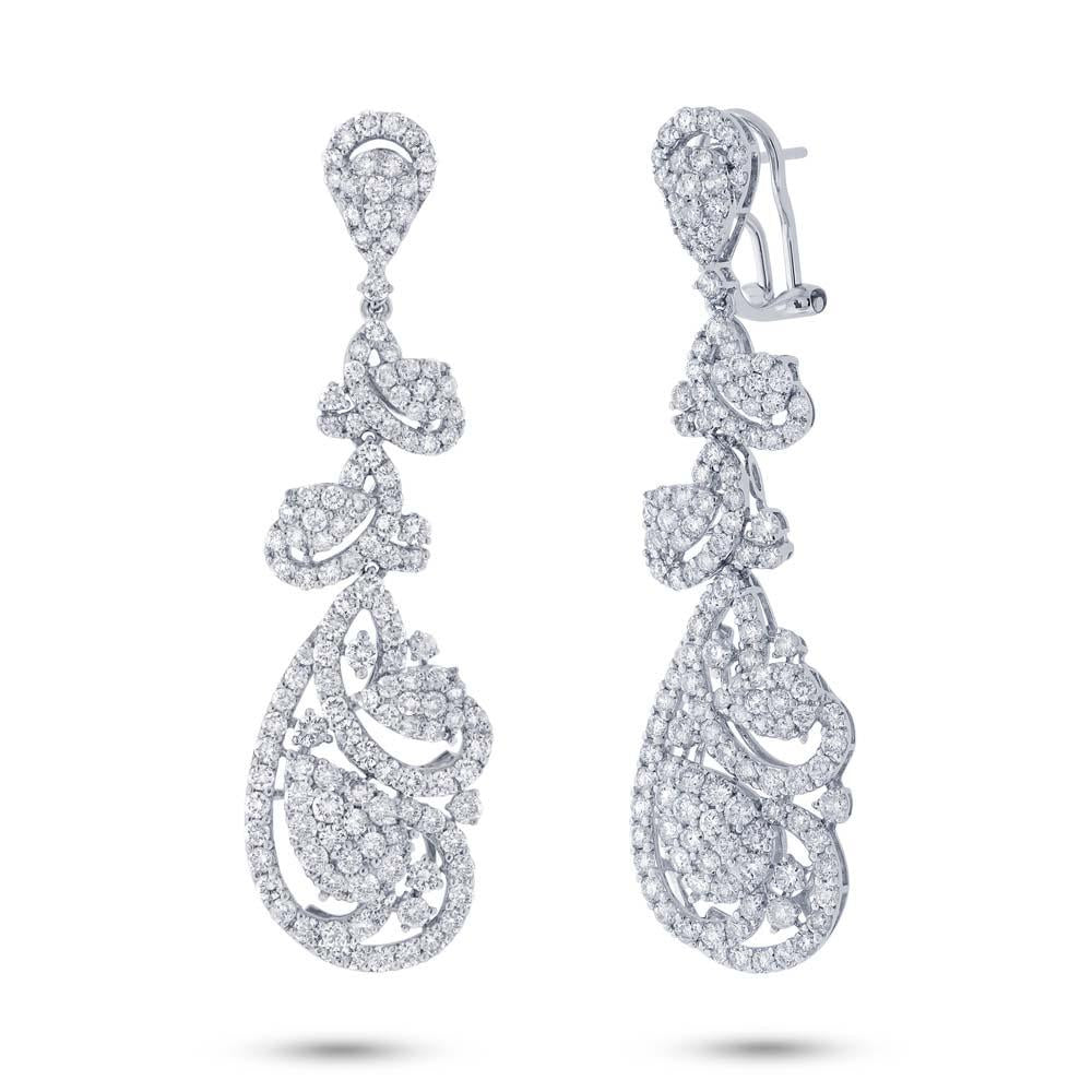 18k White Gold Diamond Earring - 5.64ct