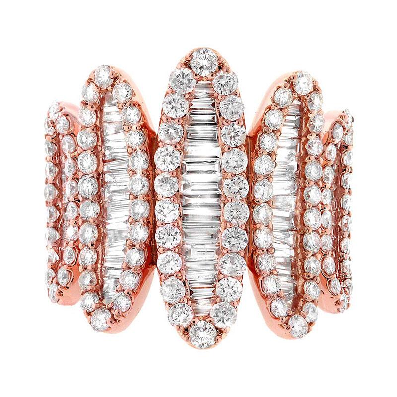 18k Rose Gold Diamond Lady's Ring - 2.70ct