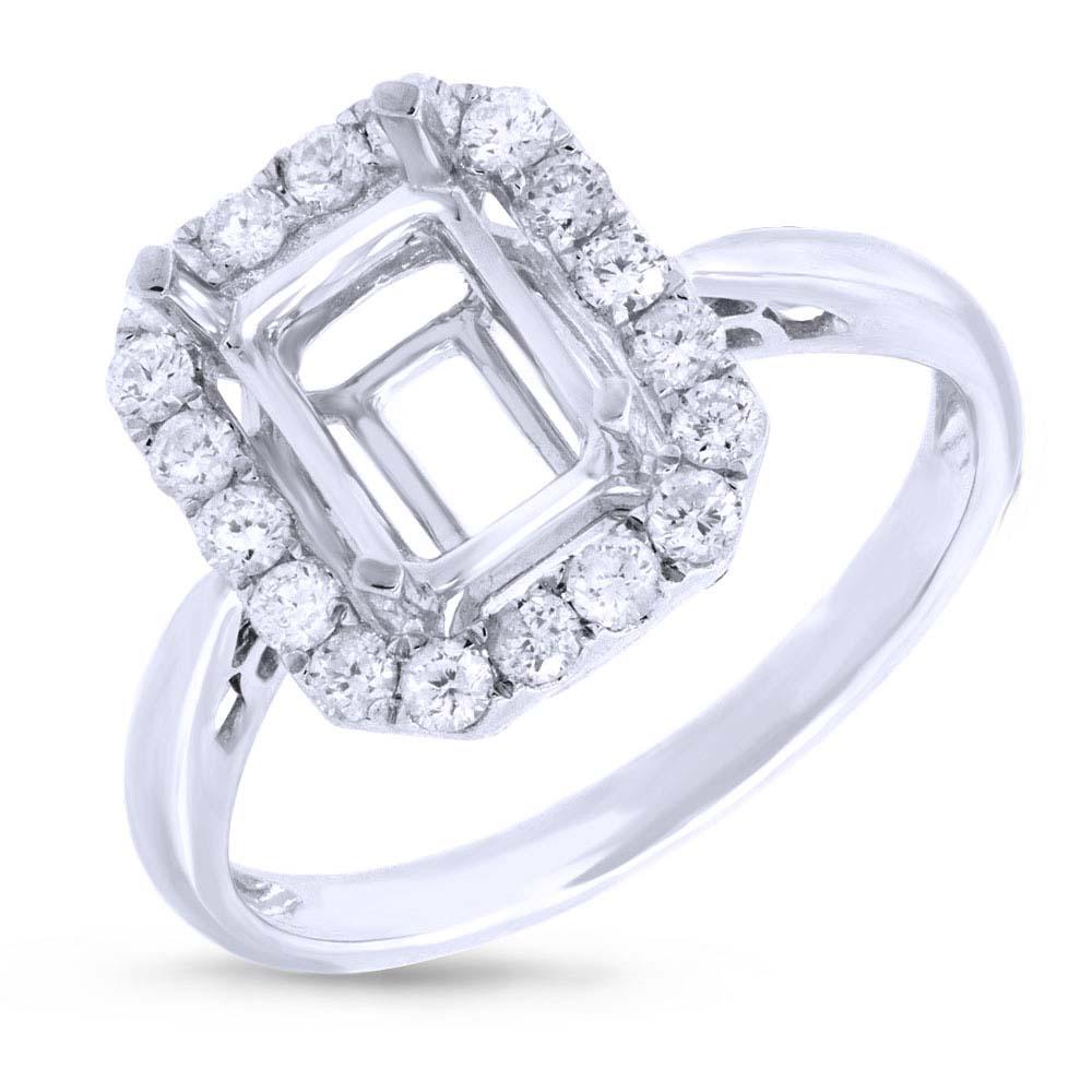 18k White Gold Diamond Semi-mount Ring - 0.45ct