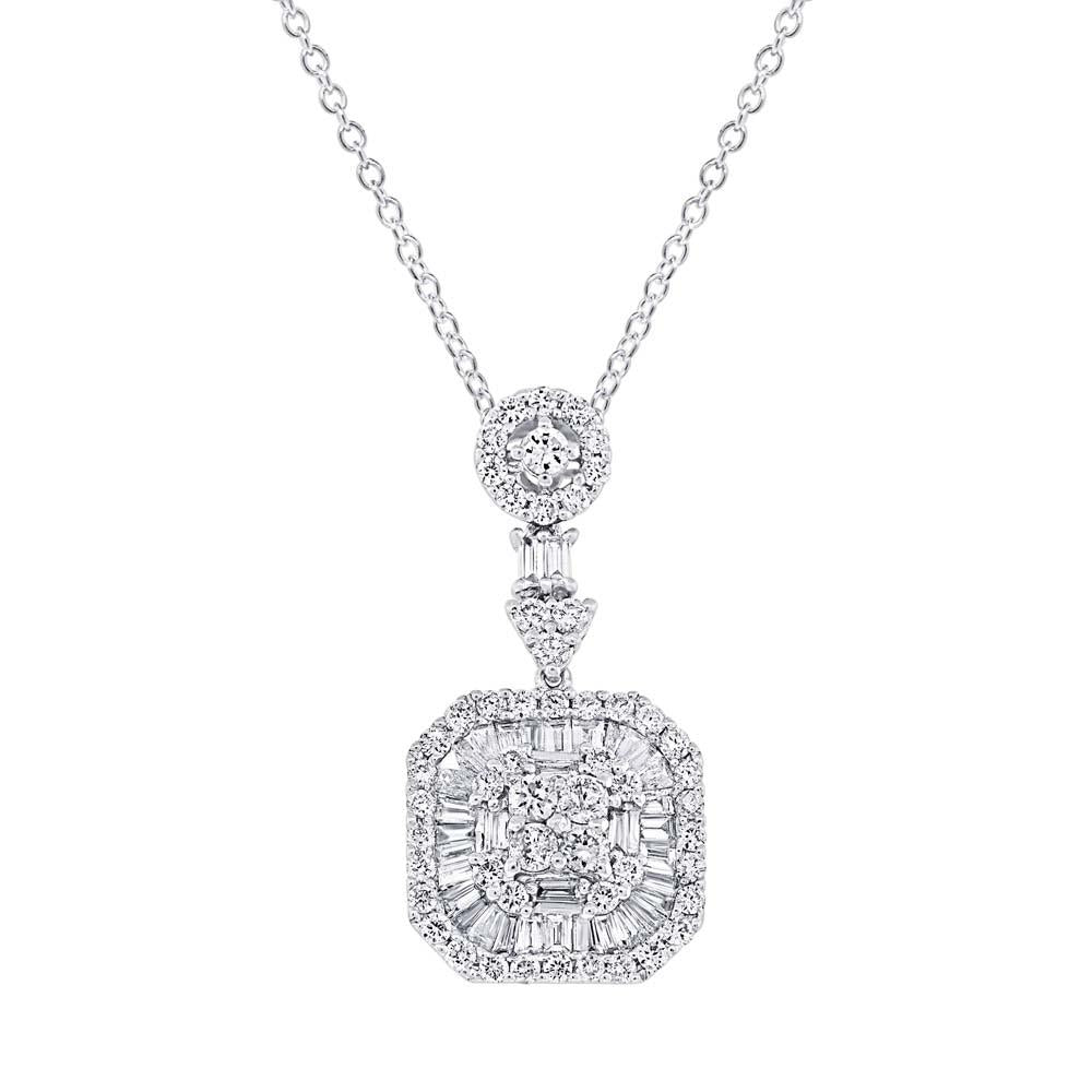 18k White Gold Diamond Pendant - 2.16ct