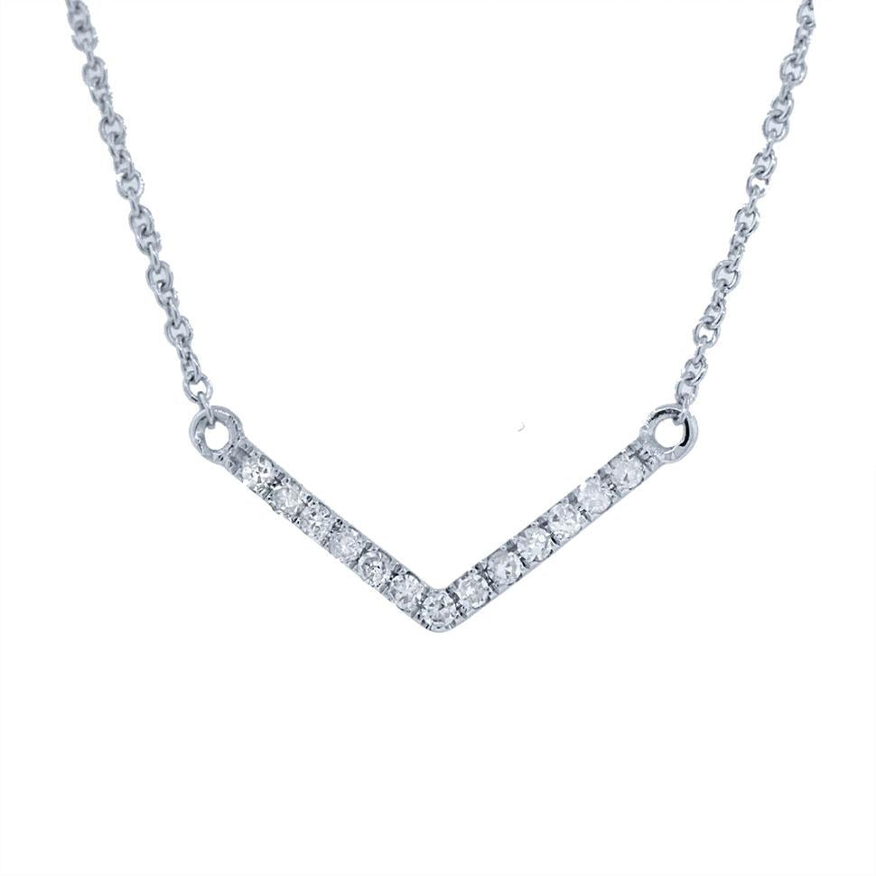 14k White Gold Diamond Pendant - 0.05ct