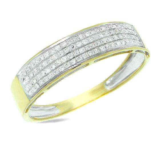 14k Yellow Gold Diamond Pave Men's Band - 0.22ct