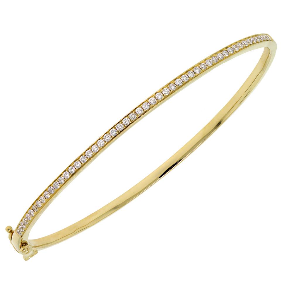 14k Yellow Gold Diamond Bangle - 0.59ct