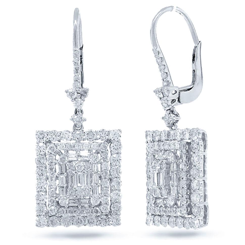 18k White Gold Diamond Earring - 2.99ct