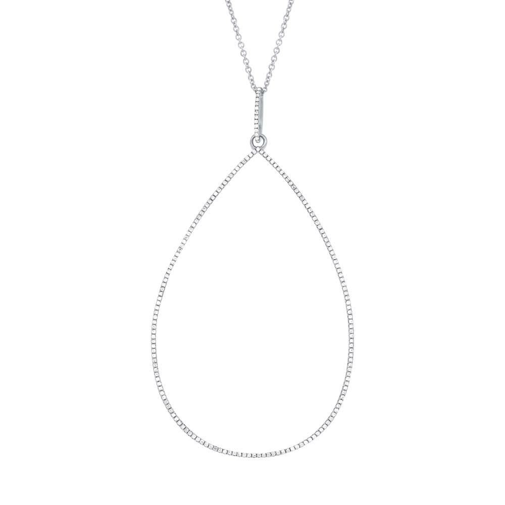 14k White Gold Diamond Pendant - 0.44ct