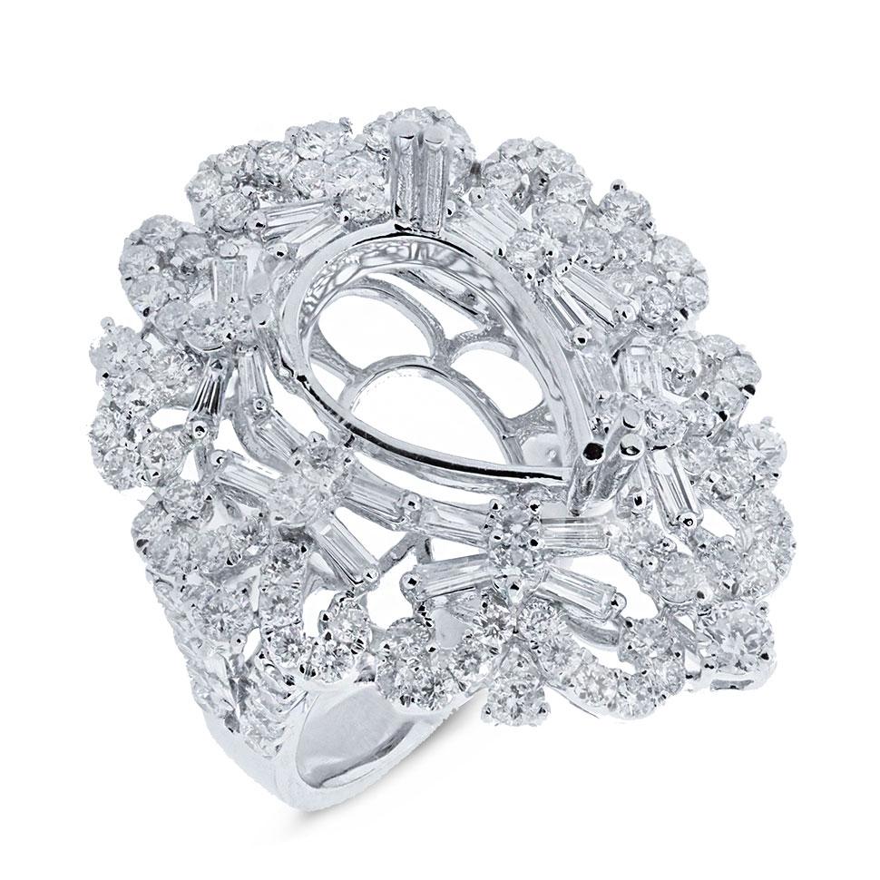 18k White Gold Diamond Semi-mount Ring - 2.29ct