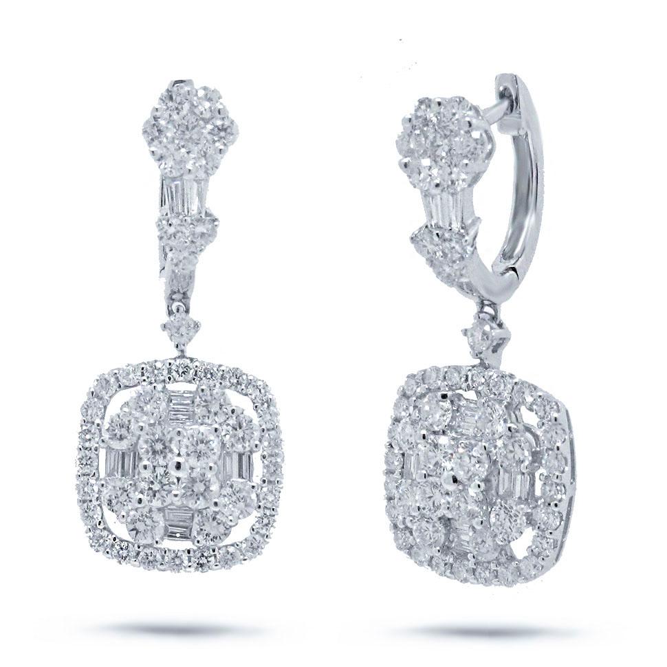 18k White Gold Diamond Earring - 2.35ct
