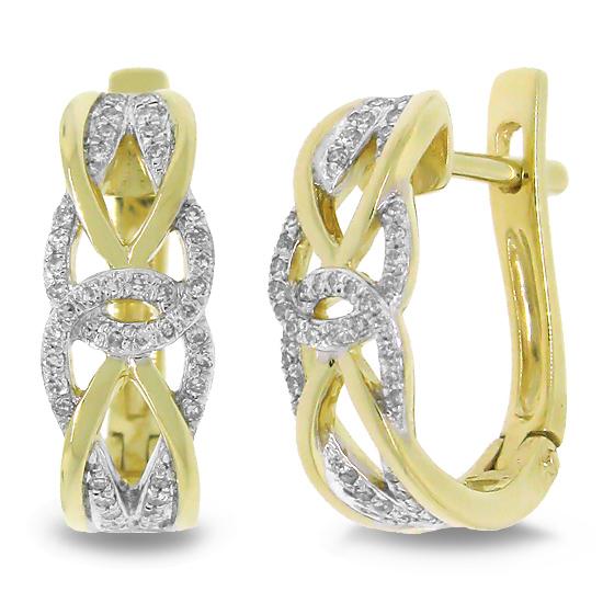 14k Yellow Gold Diamond Earring - 0.20ct