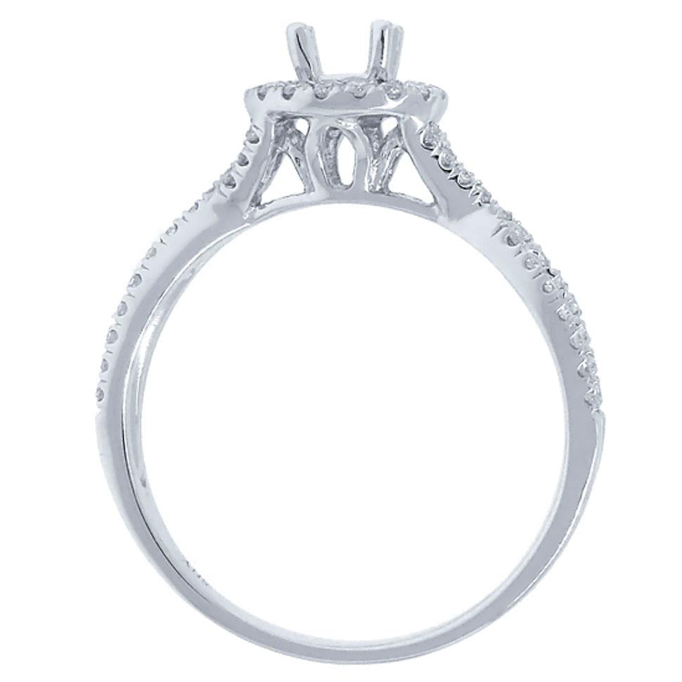 14k White Gold Diamond Semi-mount Ring - 0.25ct