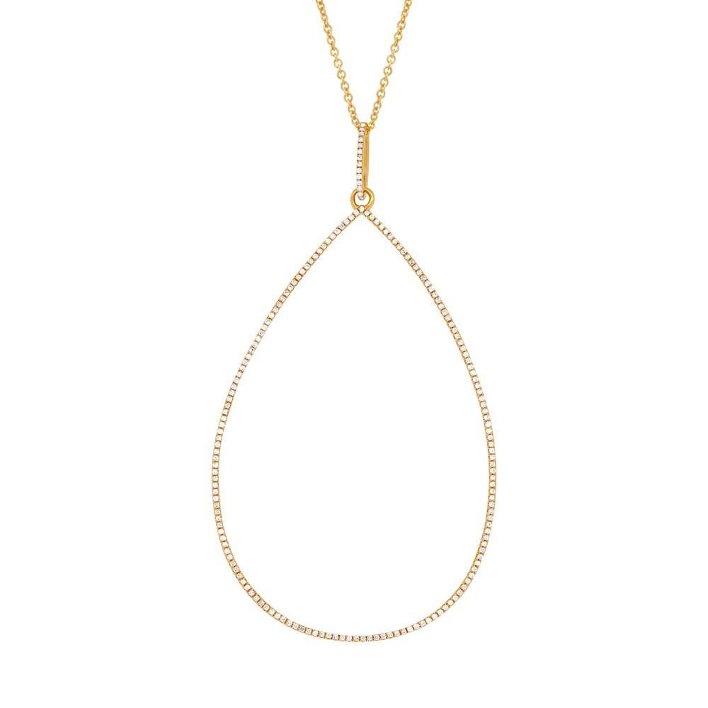 14k Yellow Gold Diamond Pendant - 0.44ct