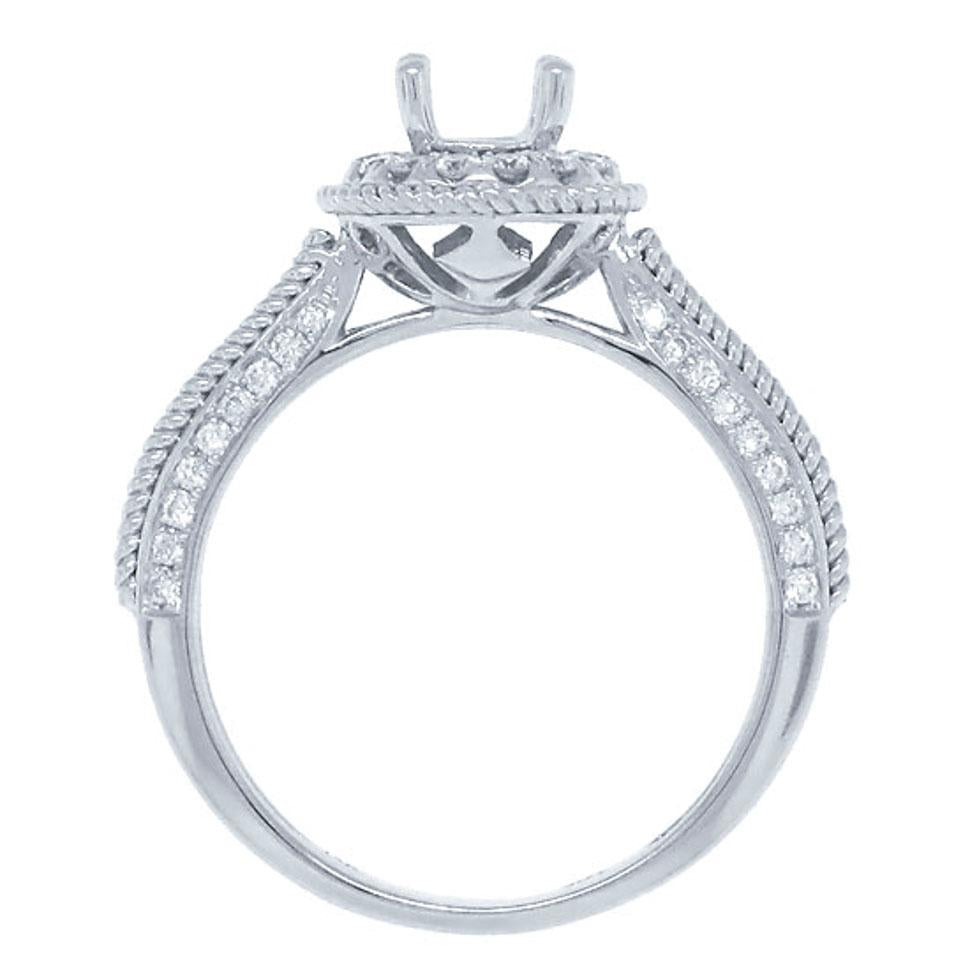14k White Gold Diamond Semi-mount Ring - 0.35ct