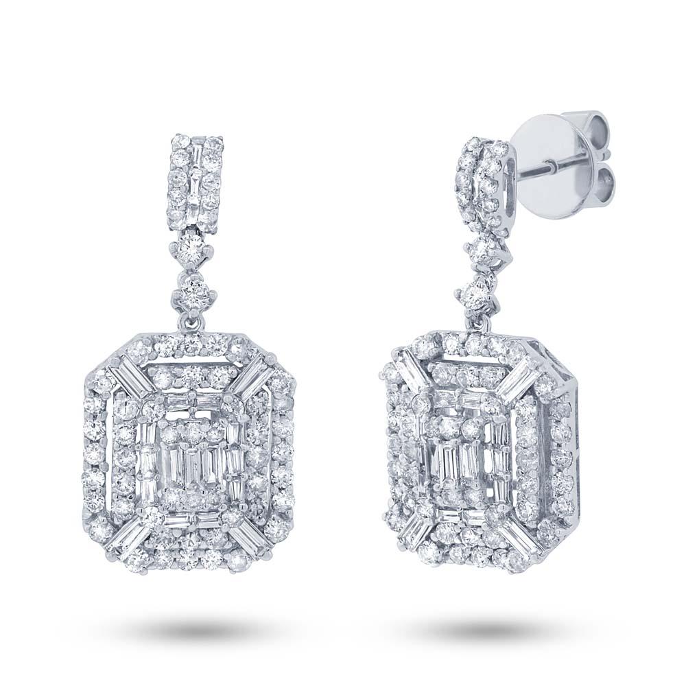 18k White Gold Diamond Earring - 2.25ct