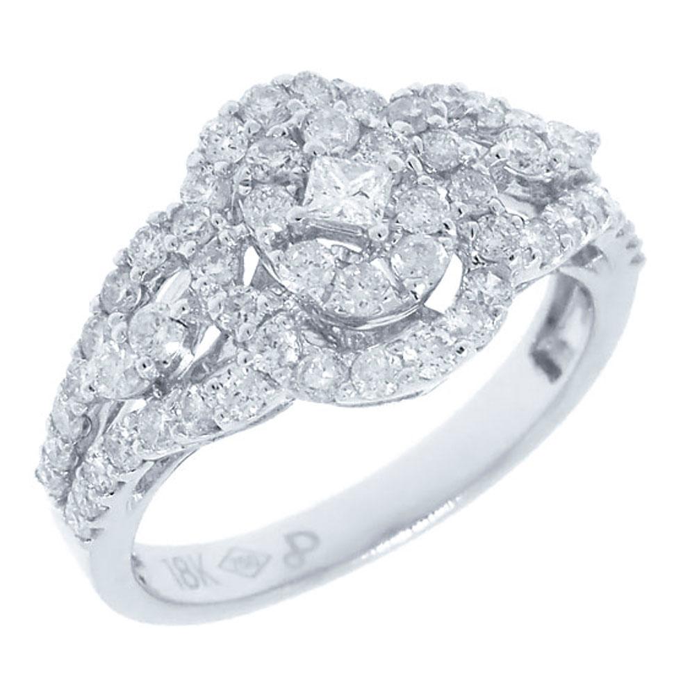 18k White Gold Diamond Lady's Ring - 1.13ct