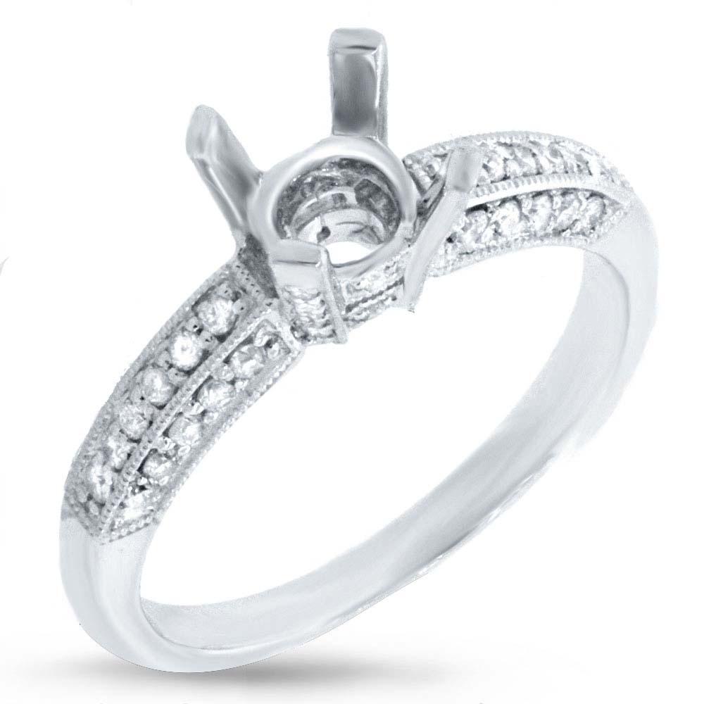 18k White Gold Diamond Semi-mount Ring - 0.40ct