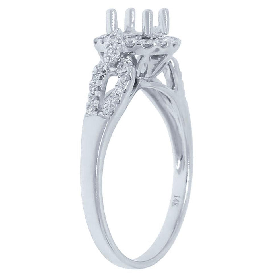 14k White Gold Diamond Semi-mount Ring - 0.29ct