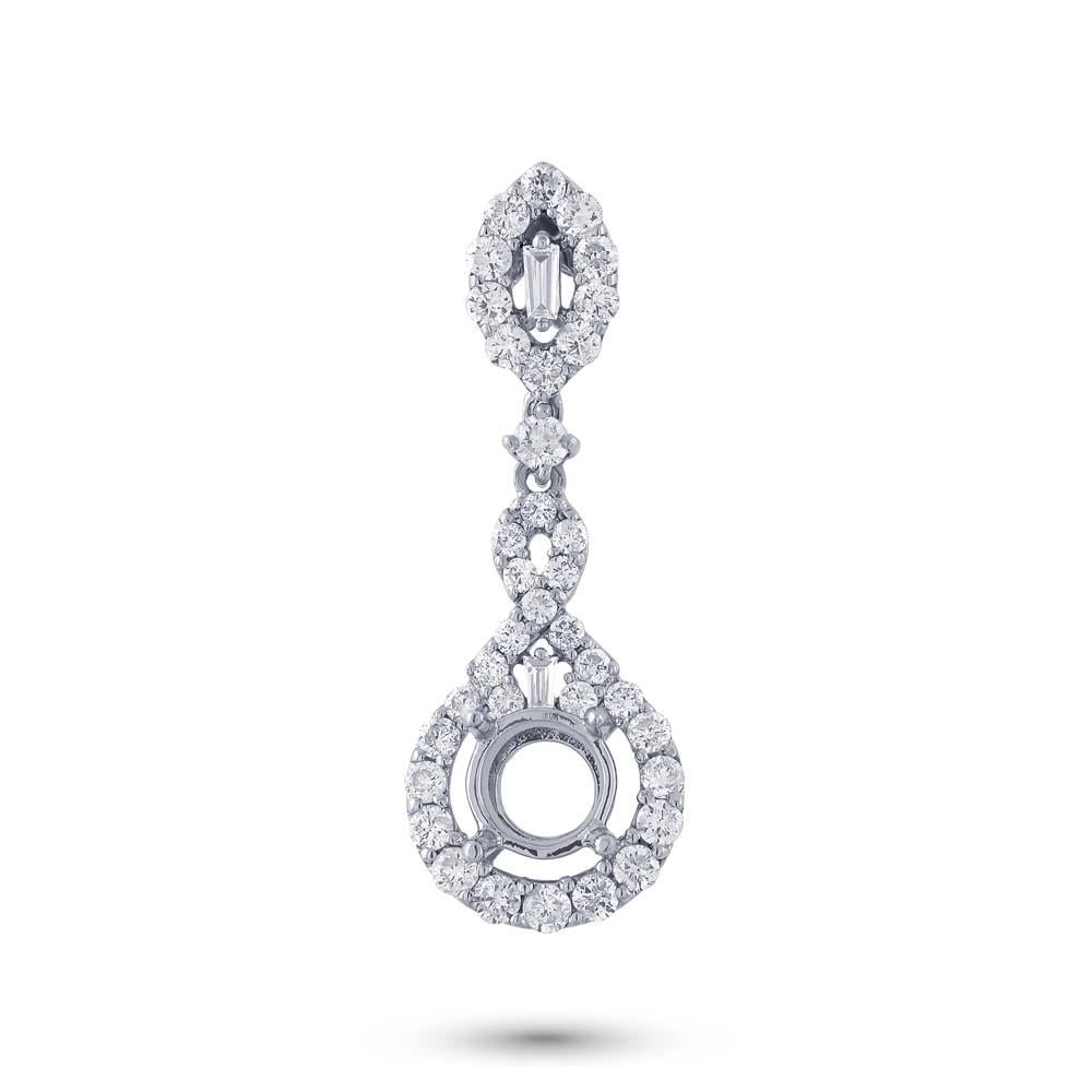 18k White Gold Diamond Semi-mount Pendant - 0.76ct