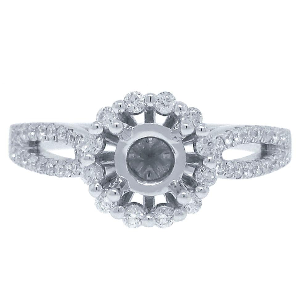 14k White Gold Diamond Semi-mount Ring - 0.36ct