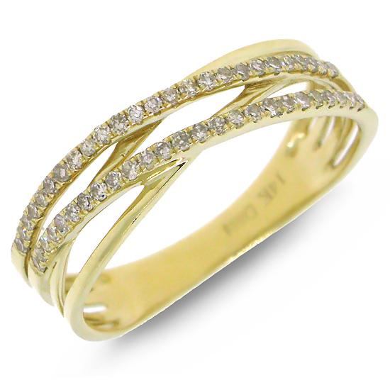 14k Yellow Gold Diamond Bridge Ring - 0.21ct