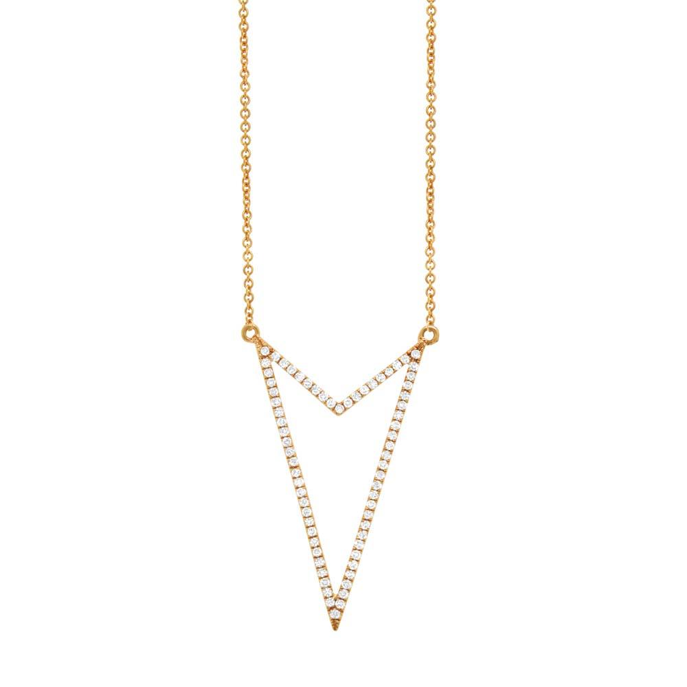 14k Yellow Gold Diamond Pendant - 0.22ct