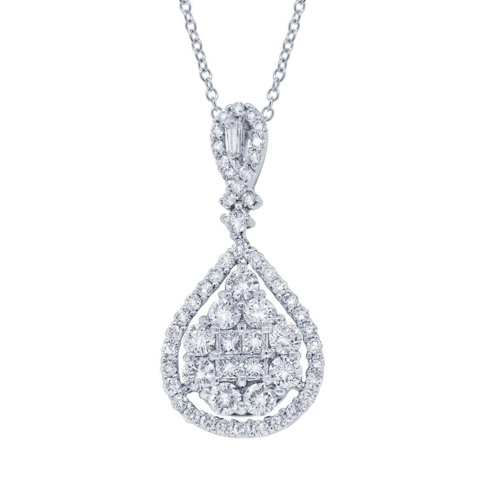 18k White Gold Diamond Pendant - 1.77ct