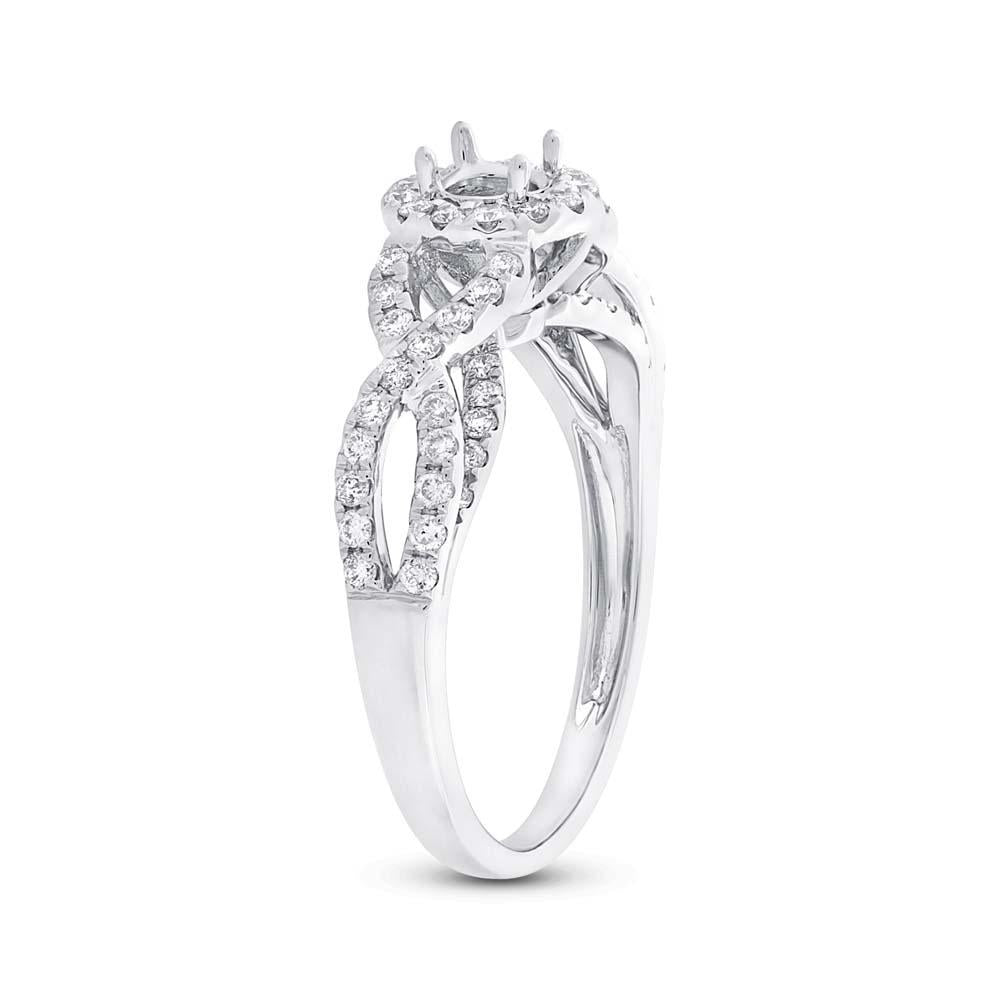 14k White Gold Diamond Semi-mount Ring - 0.51ct