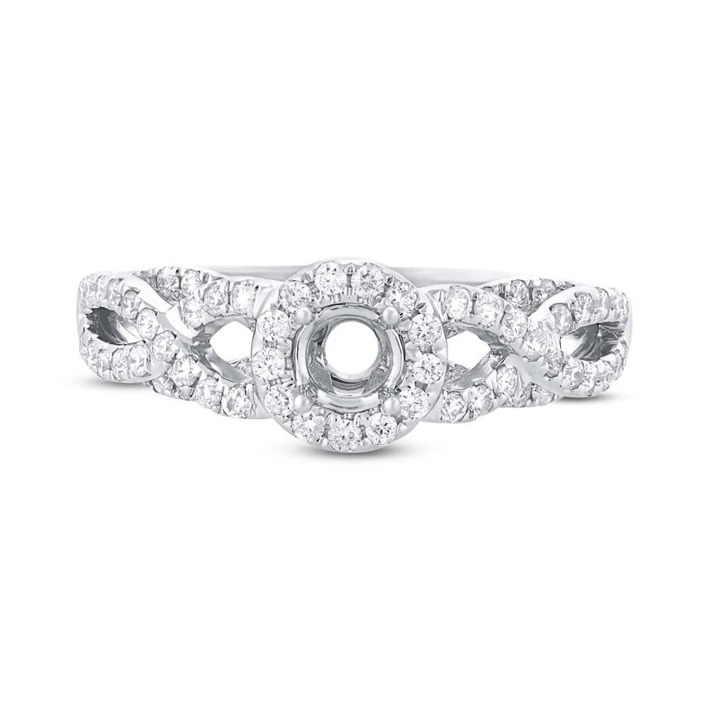 14k White Gold Diamond Semi-mount Ring - 0.51ct